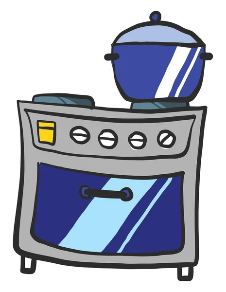 Blue Stove Illustration Vector White Background — Stock Vector