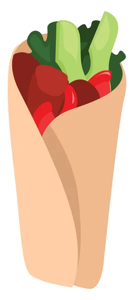 Délicieux Burrito Illustration Vecteur Sur Fond Blanc — Image vectorielle