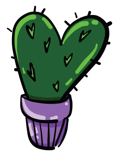 Cactus Vorm Van Een Hart Illustratie Vector Witte Achtergrond — Stockvector