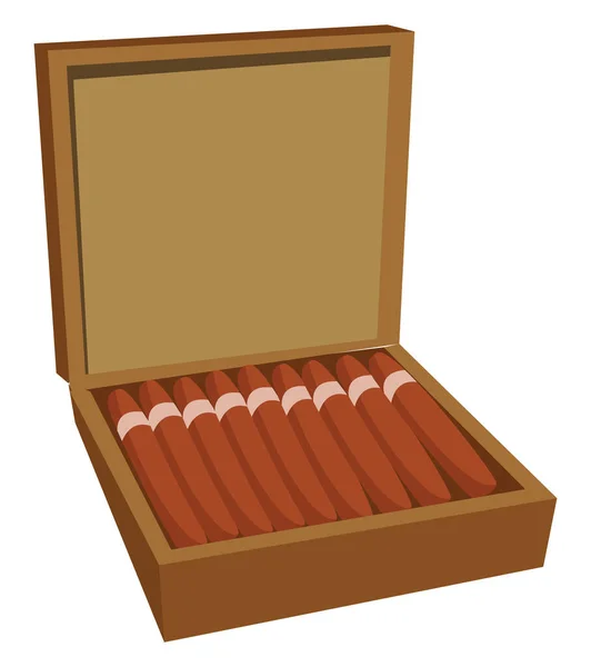 Box Cigars Illustration Vector White Background — Stock Vector