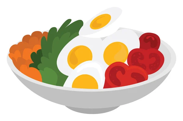 Salade Cobb Illustration Vecteur Sur Fond Blanc — Image vectorielle