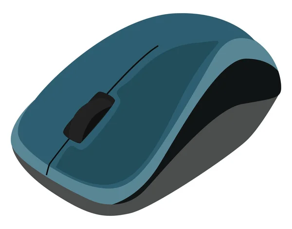 Souris Ordinateur Bleue Illustration Vecteur Sur Fond Blanc — Image vectorielle