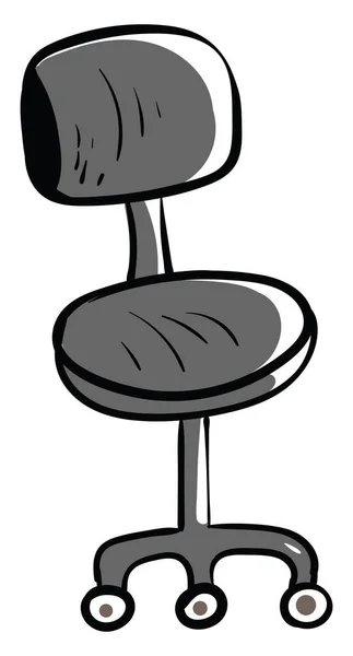 グレーのコンピュータ椅子イラスト白い背景のベクトル — ストックベクタ