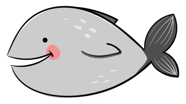 脂肪灰色のクジラ イラスト 白い背景のベクトル — ストックベクタ