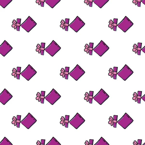 Boîte Violette Motif Sans Couture Sur Fond Blanc — Image vectorielle