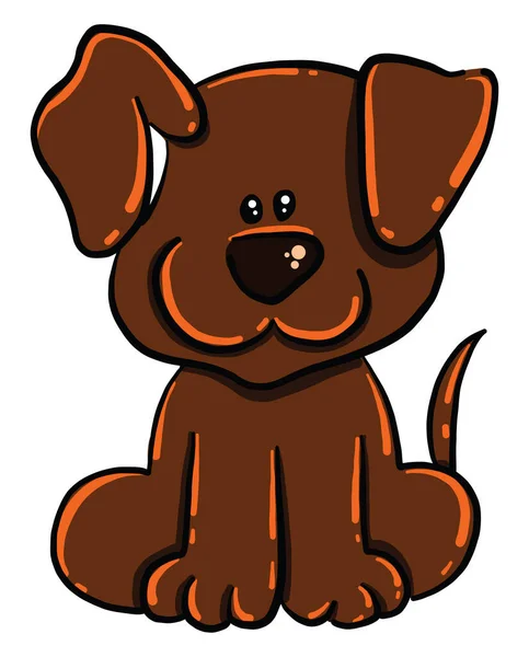 小さな茶色の犬 イラスト 白い背景のベクトル — ストックベクタ