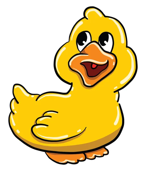 Yellow Duck Illustration Vector White Background — Stock Vector