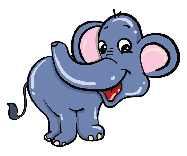 Cute Elephant Illustration Vector White Background — Stock Vector