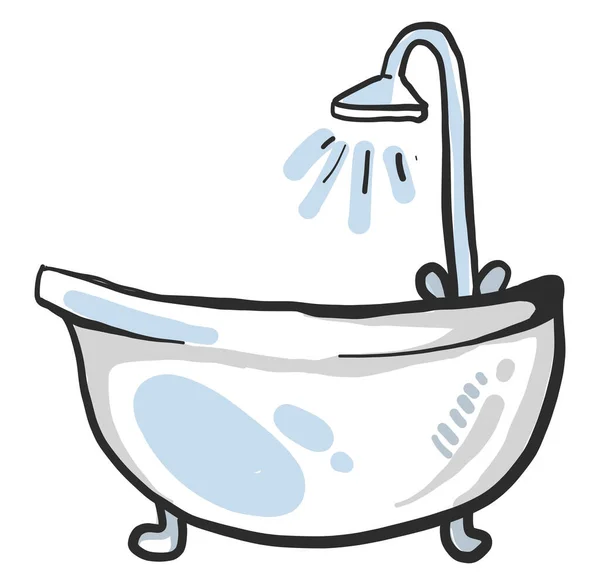 Bath Tub Illustration Vector White Background — Stock Vector