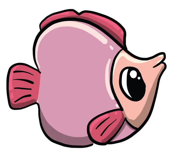 Pink Fish Illustration Vector White Background — Stock Vector