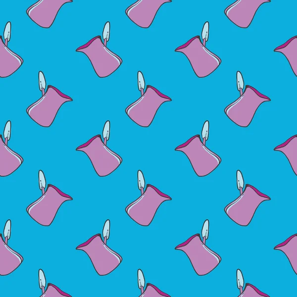 ライラックセブ ブルーの背景にシームレスなパターン — ストックベクタ