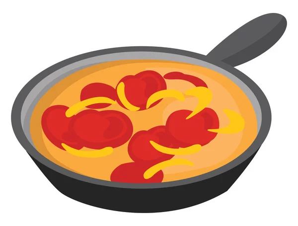 Frittata Alimentos Ilustración Vector Sobre Fondo Blanco — Archivo Imágenes Vectoriales