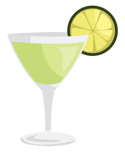 Gimlet Cocktail Illustratie Vector Witte Achtergrond — Stockvector