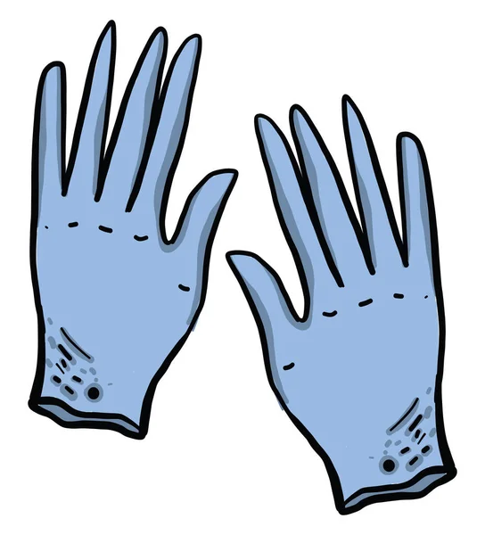 Blue Gloves Illustration Vector White Background — Stock Vector