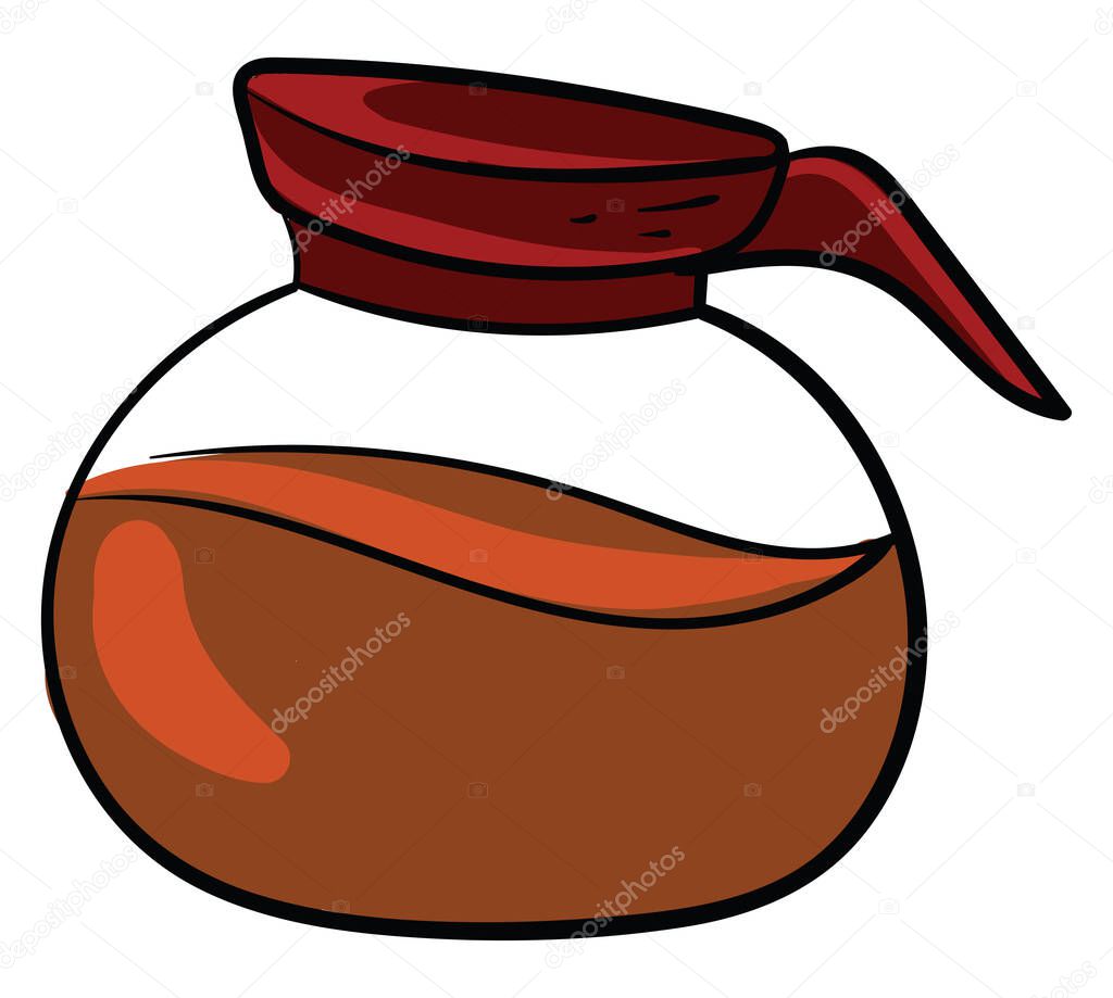 Coffee pot glass, illustration, vector on white background