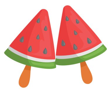 Karpuz dondurması, illüstrasyon, beyaz arkaplanda vektör