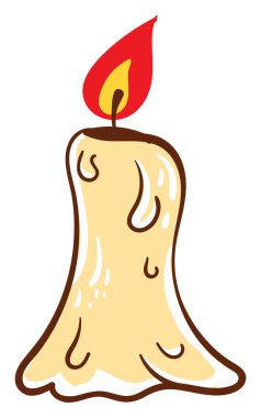 Eriyen mum, illüstrasyon, beyaz arkaplan üzerindeki vektör