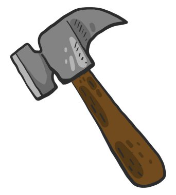 Tahta çekiç, illüstrasyon, beyaz arkaplanda vektör