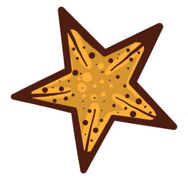 Sarı denizyıldızı, illüstrasyon, beyaz arkaplanda vektör