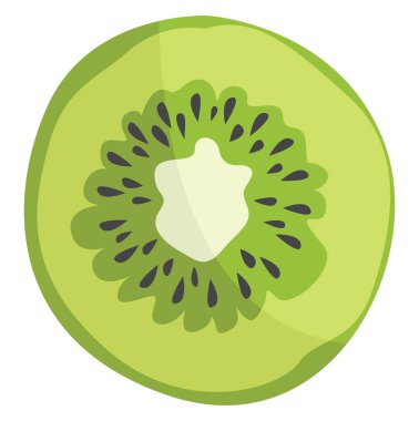 Kivi dilimi, illüstrasyon, beyaz arkaplan üzerindeki vektör