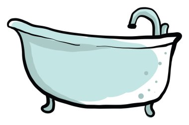 Uzun banyo, illüstrasyon, beyaz arkaplan vektörü