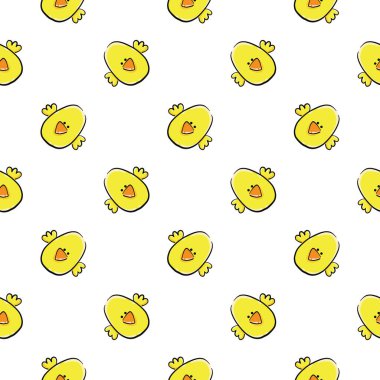 Yavru civciv, beyaz arka planda pürüzsüz desen.