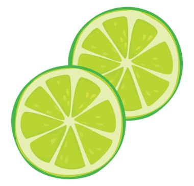 Limon dilimleri, illüstrasyon, beyaz arkaplan üzerindeki vektör