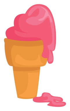 Eriyen dondurma, illüstrasyon, beyaz arkaplanda vektör