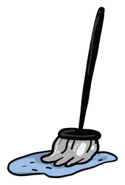 Beyaz arkaplanda ıslak paspas, illüstrasyon, vektör