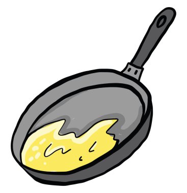 Tavada yağ, illüstrasyon, beyaz arkaplanda vektör