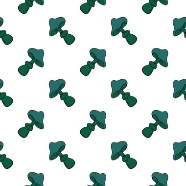 Wird yeşil mantar, beyaz arka planda pürüzsüz desen.