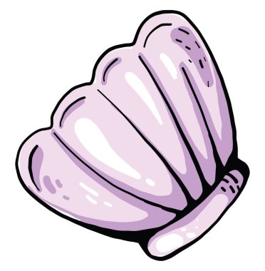 Mor istiridye, illüstrasyon, beyaz arkaplanda vektör