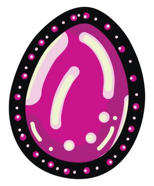 Pembe paskalya yumurtası, illüstrasyon, beyaz arkaplanda vektör