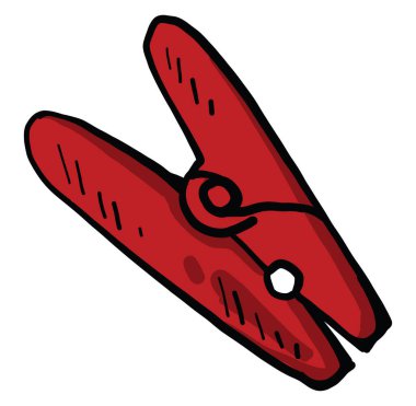 Kırmızı mandal, illüstrasyon, beyaz arkaplanda vektör