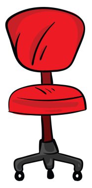 Kırmızı bilgisayar koltuğu, illüstrasyon, beyaz arkaplan üzerindeki vektör