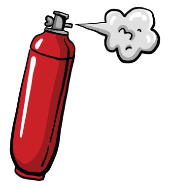 Kırmızı gaz şişesi, illüstrasyon, beyaz arkaplanda vektör