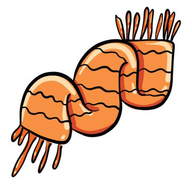 Turuncu eşarp, illüstrasyon, beyaz arkaplanda vektör