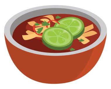 Limon çorbası, illüstrasyon, beyaz arkaplan vektörü