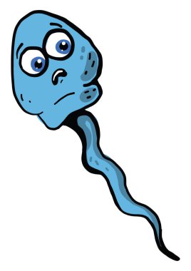 Korkmuş sperm, illüstrasyon, beyaz arka planda vektör