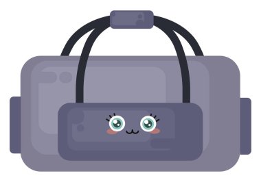 Gri spor çantası, illüstrasyon, beyaz arkaplan vektörü