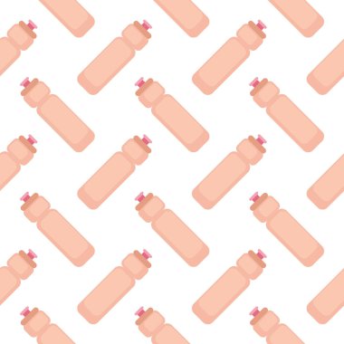 Spor su şişesi, beyaz arka planda pürüzsüz desen..