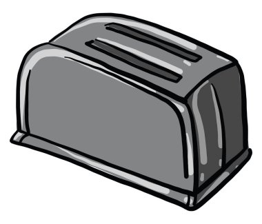 Gri tost makinesi, illüstrasyon, beyaz arkaplanda vektör