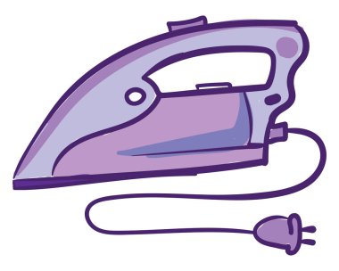 Mor giysi ütüsü, illüstrasyon, beyaz arkaplan vektörü