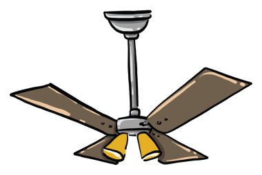 Tavan vantilatörü, illüstrasyon, beyaz arka plan vektörü