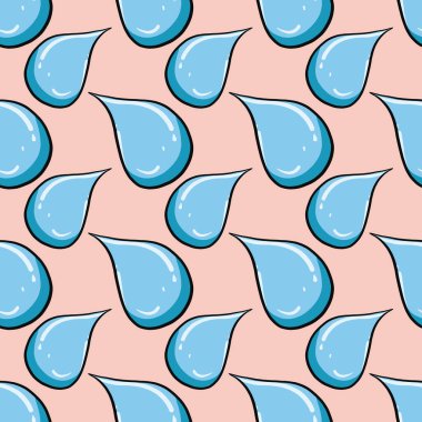 Su damlaları, bej arkaplanda pürüzsüz desen.