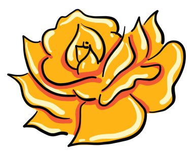 Sarı çiçek, illüstrasyon, beyaz arkaplanda vektör