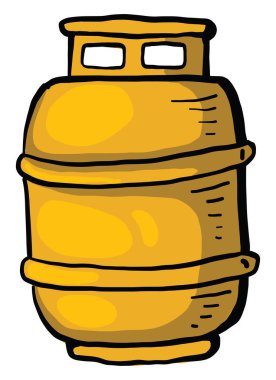 Sarı gaz şişesi, illüstrasyon, beyaz arkaplanda vektör