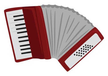 Kırmızı akordeon, illüstrasyon, beyaz arkaplan üzerindeki vektör