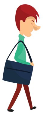 İşten sonra adam, illüstrasyon, beyaz arkaplanda vektör