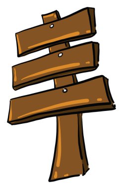 Tahta tabela, illüstrasyon, beyaz arkaplan üzerindeki vektör